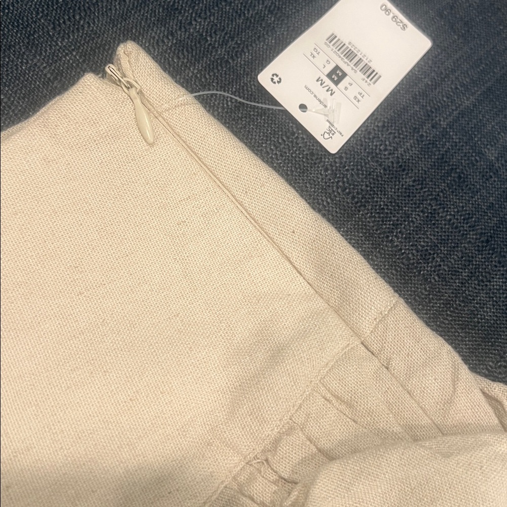 Linen Beige Ruffled Skirt - Picture 4 of 5